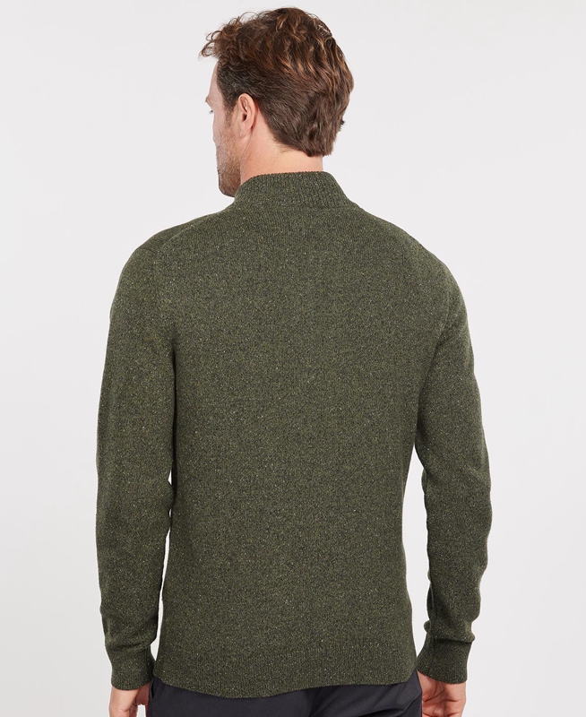 Chandails Barbour Essential Cardigan Tisbury Zip Through Vert Homme | UJF-81504470