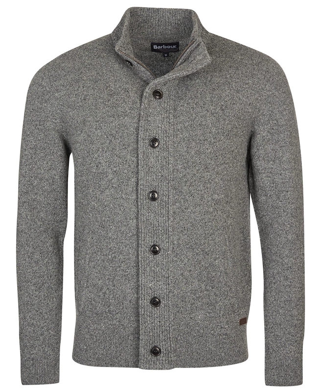 Chandails Barbour Essential Cardigan Tisbury Zip Through Grise Homme | NWI-68499984