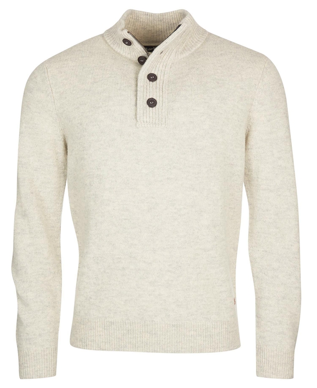 Chandails Barbour Essential Patch Half Zip Beige Homme | TYS-22365088