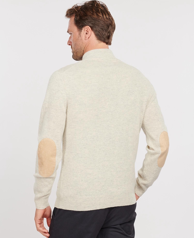 Chandails Barbour Essential Patch Half Zip Beige Homme | TYS-22365088