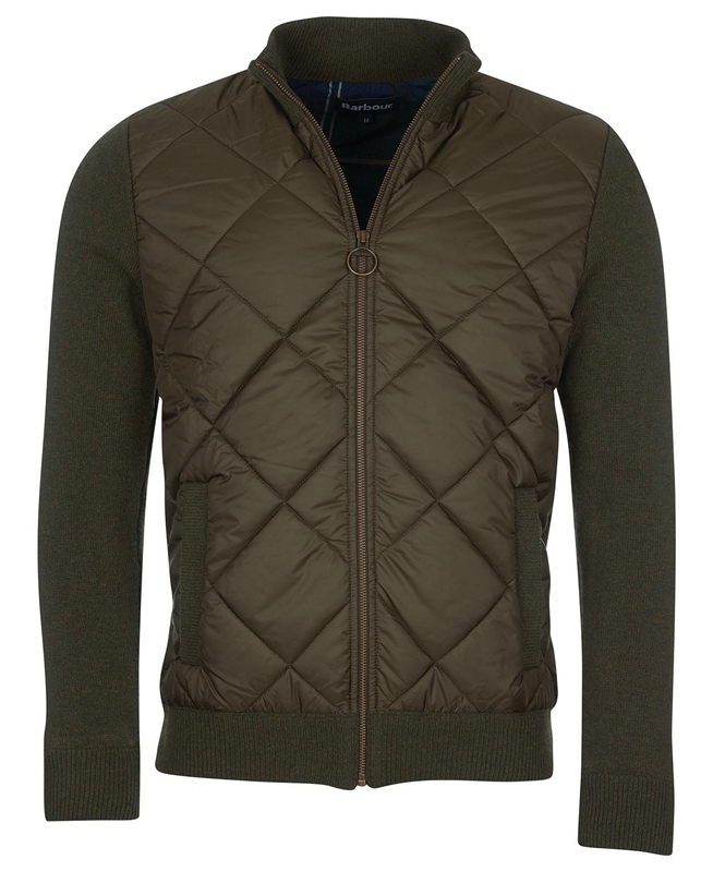 Chandails Barbour Jacke Arch Diamond Quilt Knit Vert Olive Homme | XER-44714575