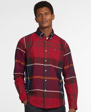 Chemises Barbour Hemd Dunoon Taillored Rouge Homme | FGP-44195935