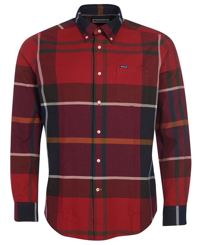 Chemises Barbour Hemd Dunoon Taillored Rouge Homme | FGP-44195935