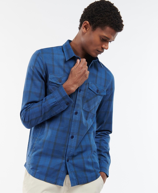 Chemises Barbour Overdyed Cannich Overshirt Bleu Homme | MAU-81866255