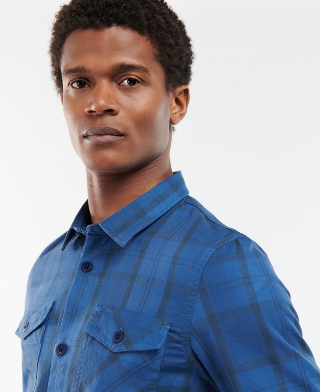 Chemises Barbour Overdyed Cannich Overshirt Bleu Homme | MAU-81866255