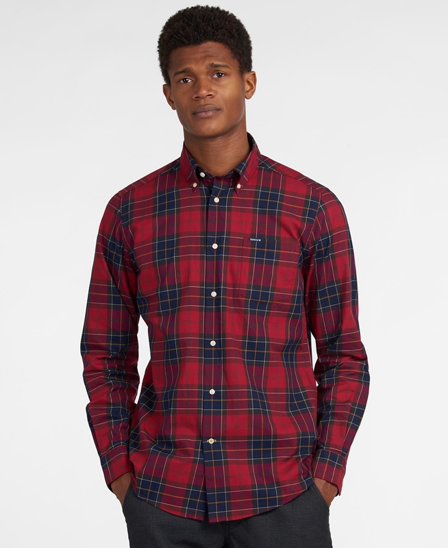 Chemises Barbour Hemd Wetheram Tailored Rouge Homme | MHM-74674809