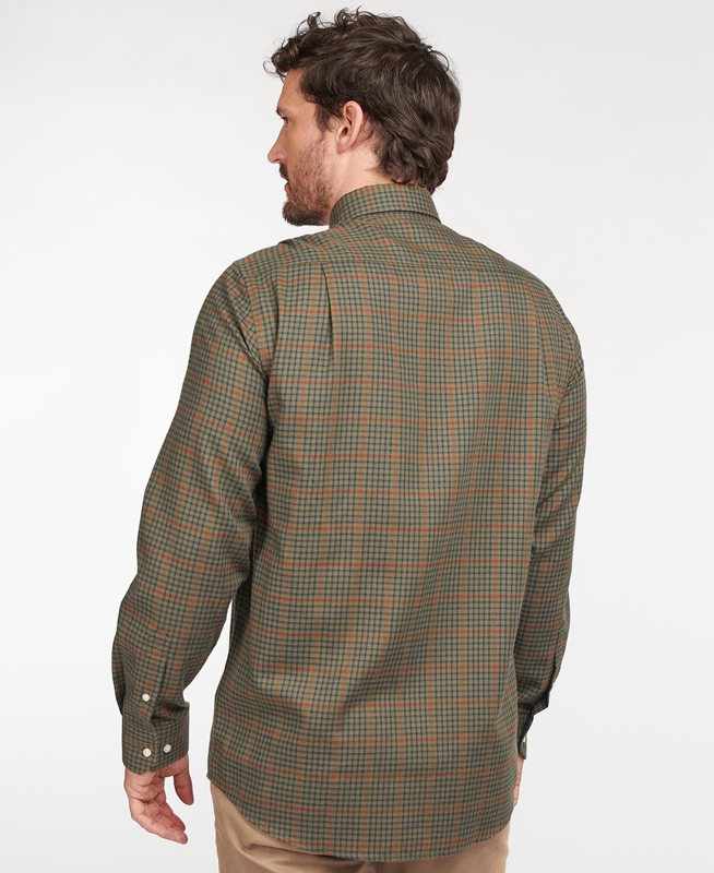 Chemises Barbour Hemd Henderson Thermo Weave Vert Olive Homme | NOX-64152056