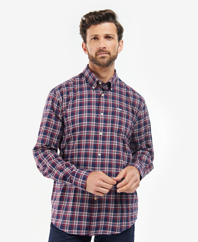 Chemises Barbour Turville Regular Fit Bleu Homme | TTG-46803810