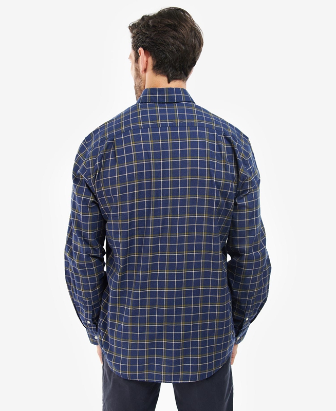 Chemises Barbour Pelton Regular Bleu Marine Homme | JZR-83792814