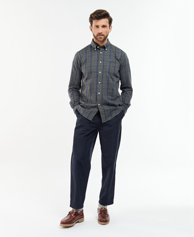 Chemises Barbour Inverbeg Tailored Grise Homme | ZPL-36520984