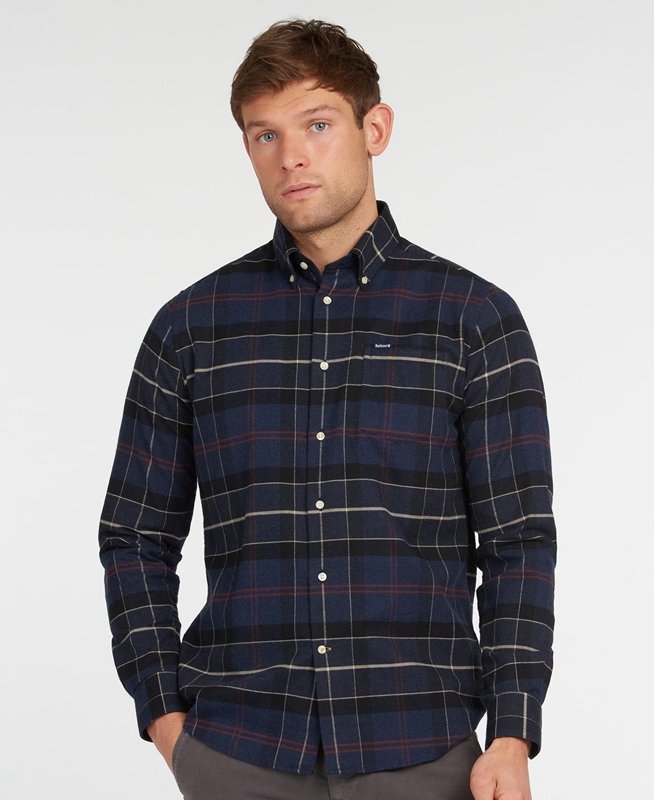 Chemises Barbour Lutsleigh Bleu Marine Homme | JWB-49927682