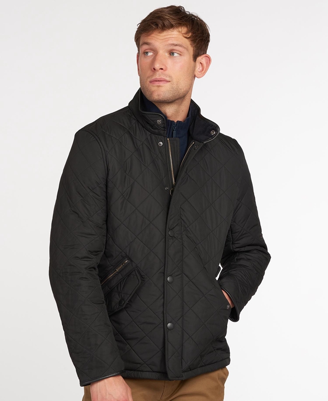 Veste Matelassée Barbour Powell Noir Homme | FSQ-86050489