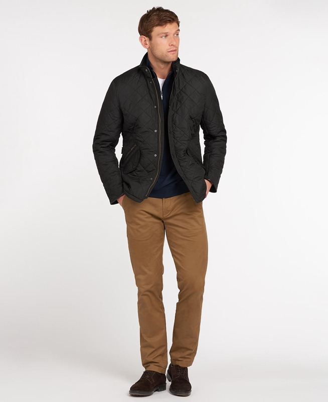 Veste Matelassée Barbour Powell Noir Homme | FSQ-86050489