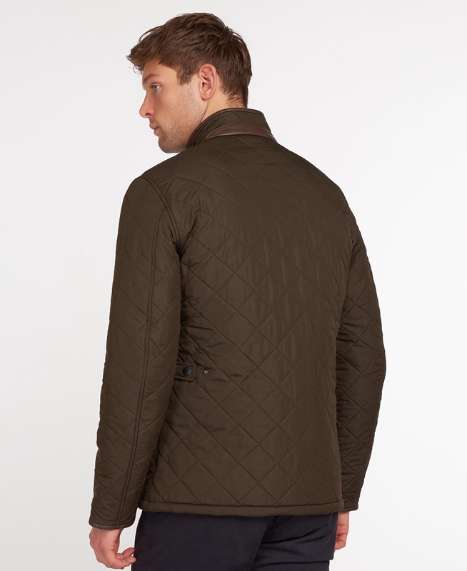 Veste Matelassée Barbour Powell Vert Olive Homme | DMV-16554304