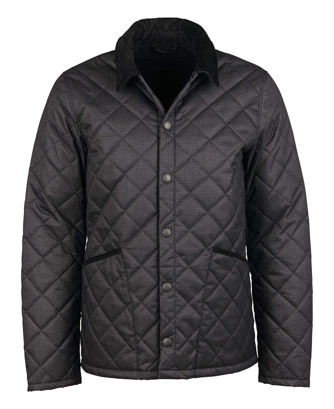 Veste Matelassée Barbour Checked Heron Noir Homme | USB-11180060