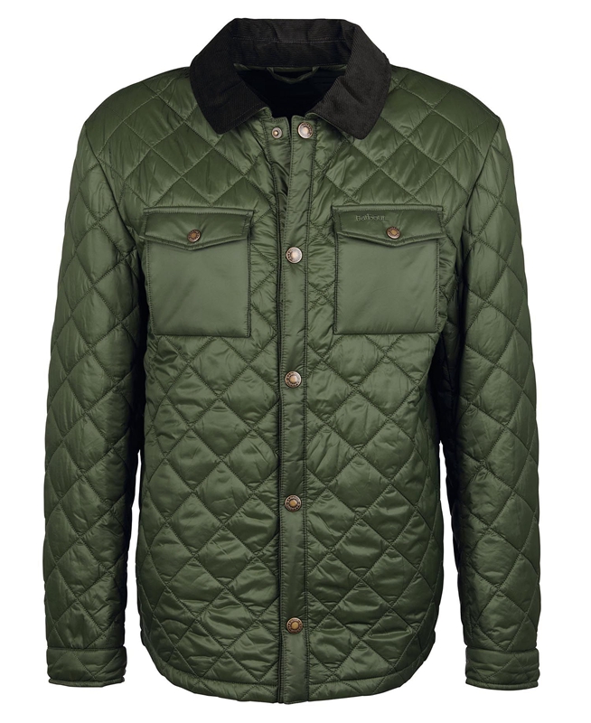 Veste Matelassée Barbour Shirt Vert Homme | OQN-38614020