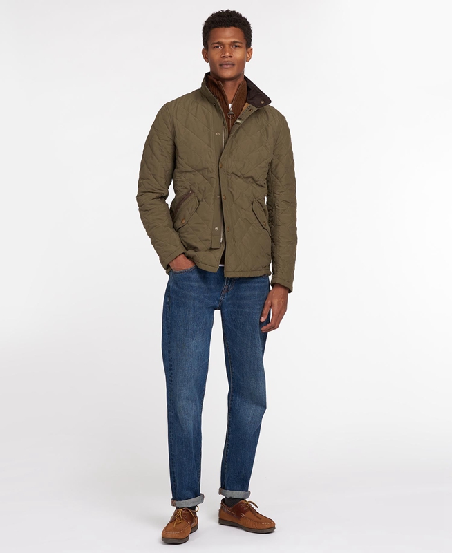 Veste Matelassée Barbour Shoveler Vert Olive Homme | QVB-40416657