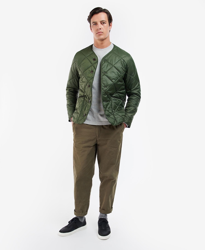 Veste Matelassée Barbour Liddesdale Cardigan Vert Olive Homme | URU-49505486