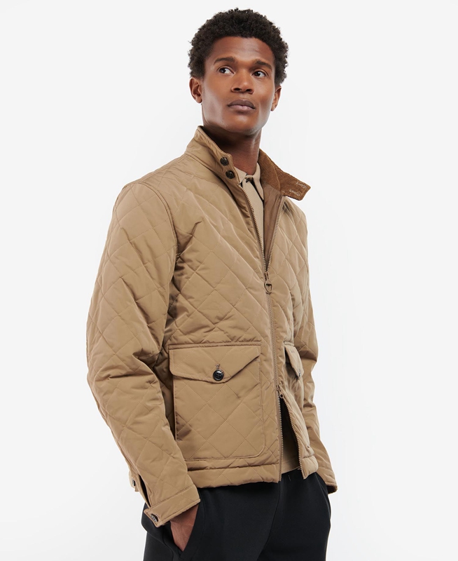 Veste Matelassée Barbour Hitchen Beige Homme | GJG-15586307