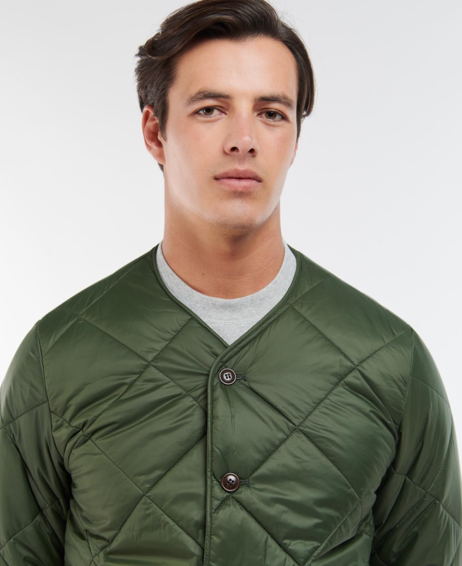 Veste Matelassée Barbour Liddesdale Cardigan Vert Olive Homme | URU-49505486