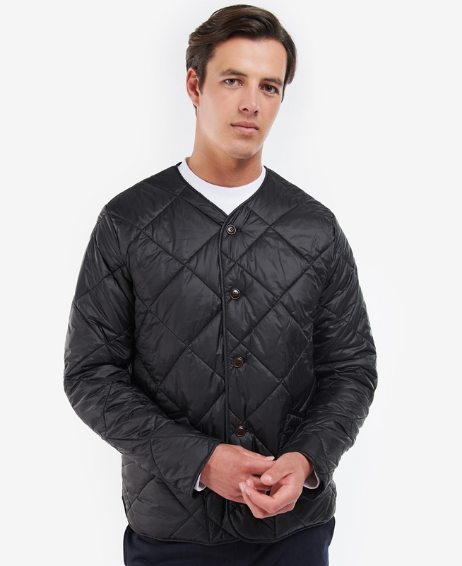 Veste Matelassée Barbour Liddesdale Cardigan Noir Homme | WUP-04327138