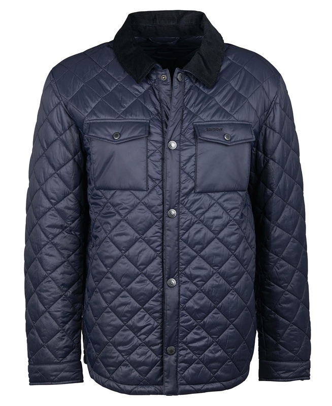 Veste Matelassée Barbour Shirt Bleu Marine Homme | CJA-91822808