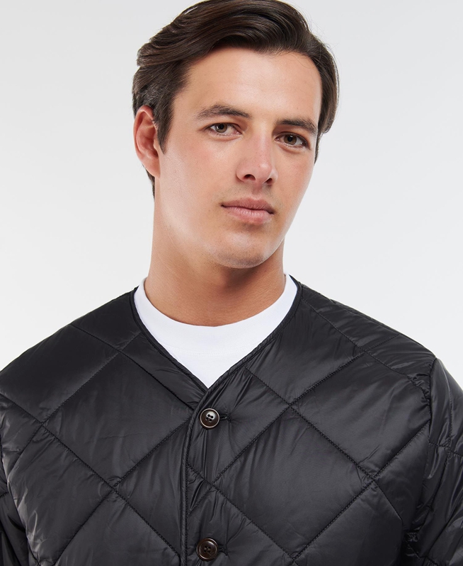 Veste Matelassée Barbour Liddesdale Cardigan Noir Homme | WUP-04327138