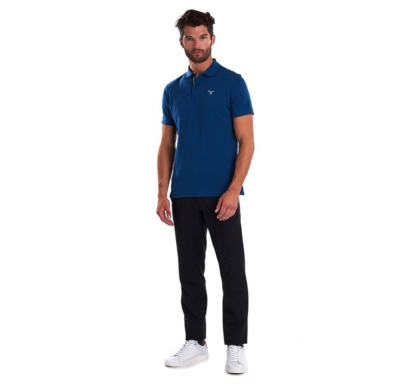 Polo shirts Barbour Tartanshirt Pique Bleu Homme | MZE-19851472