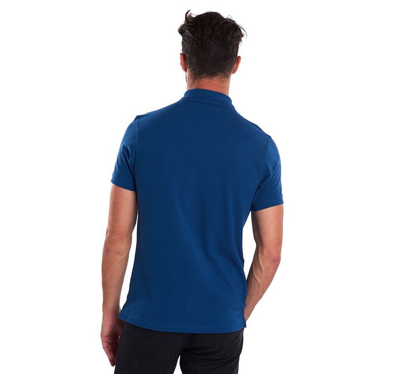 Polo shirts Barbour Tartanshirt Pique Bleu Homme | MZE-19851472