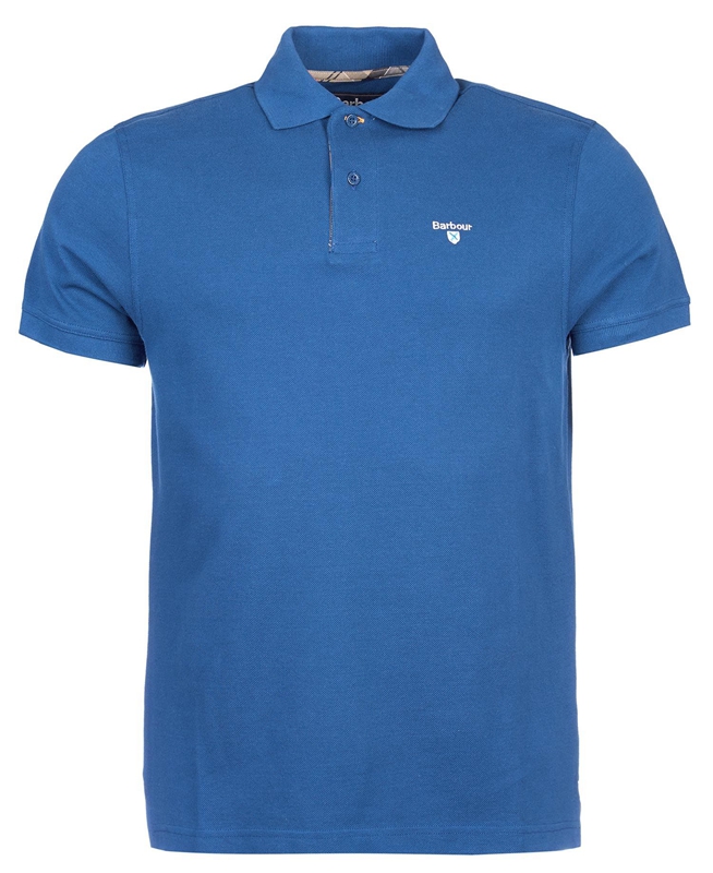 Polo shirts Barbour Tartanshirt Pique Bleu Homme | MZE-19851472