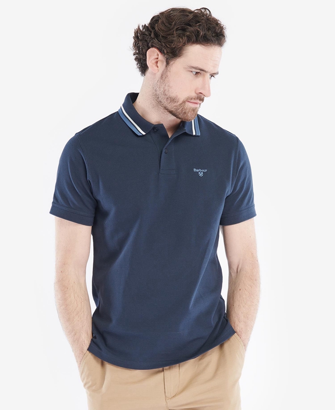 Polo shirts Barbour Otterburn Bleu Marine Homme | EZJ-77124083