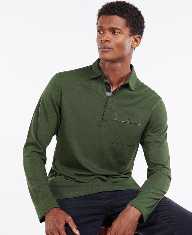 Polo shirts Barbour Adie Long Sleeve Vert Homme | JFX-00416191