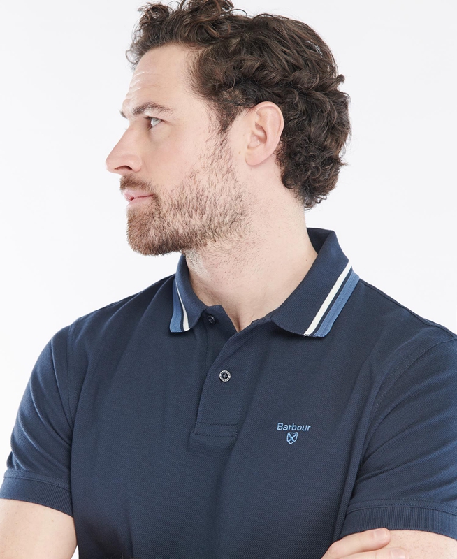 Polo shirts Barbour Otterburn Bleu Marine Homme | EZJ-77124083