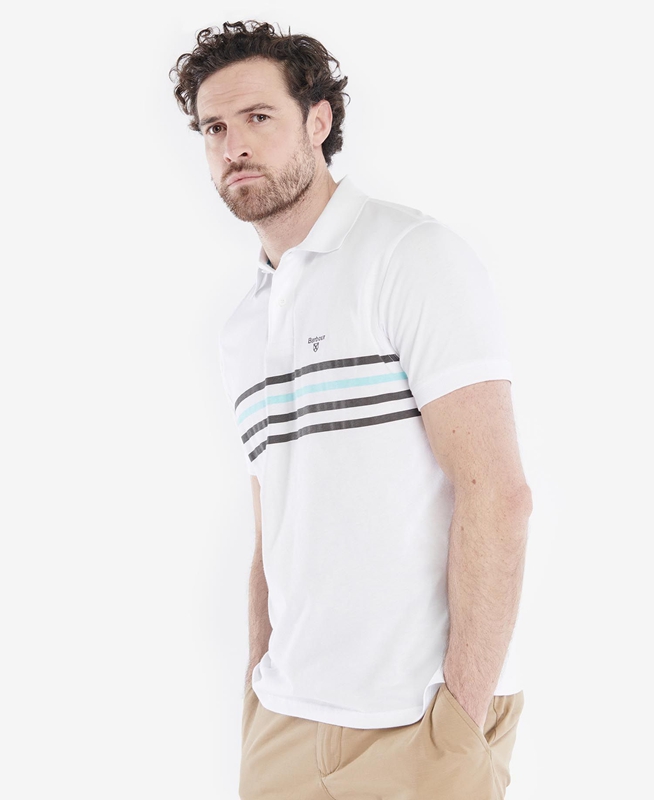 Polo shirts Barbour Silsden Blanche Homme | JDY-41222426