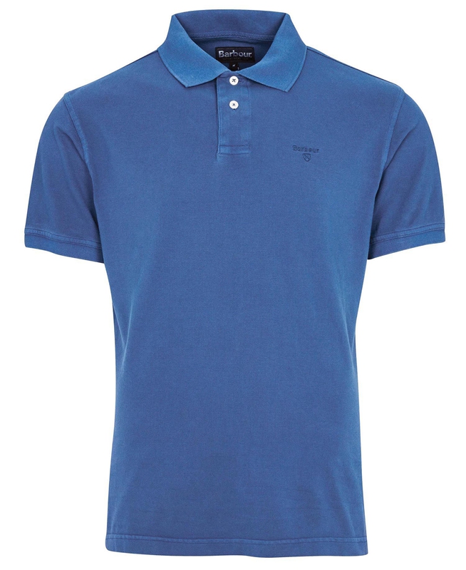 Polo shirts Barbour Washed Sports Bleu Homme | DXU-44643016