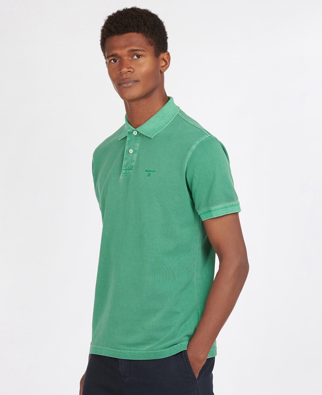 Polo shirts Barbour Washed Sports Vert Homme | UAQ-19134637