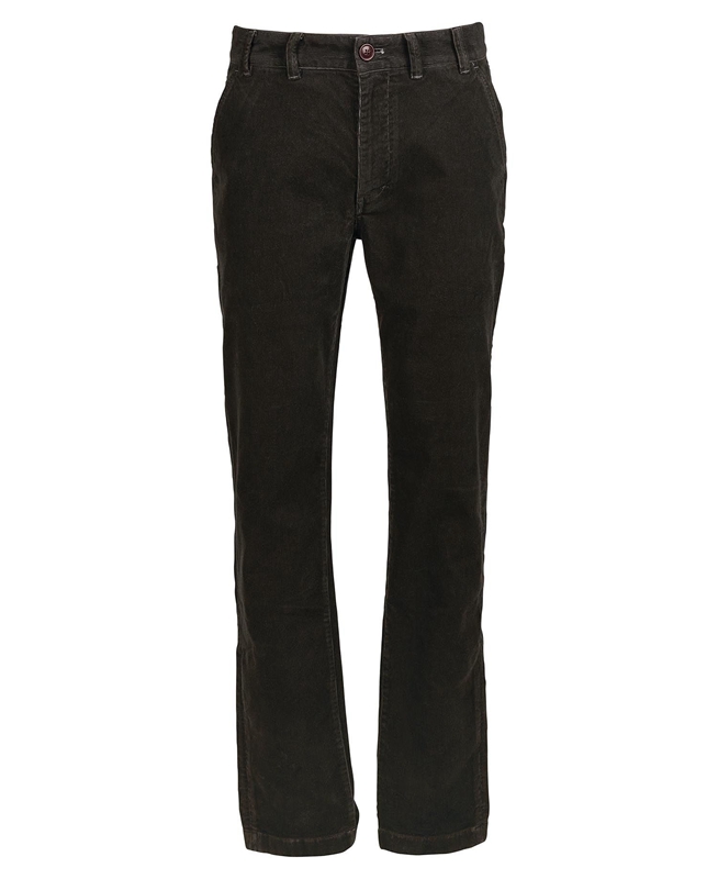 Pantalon Barbour Neuston Stretch-Cord Trousers Noir Homme | TVJ-27592193