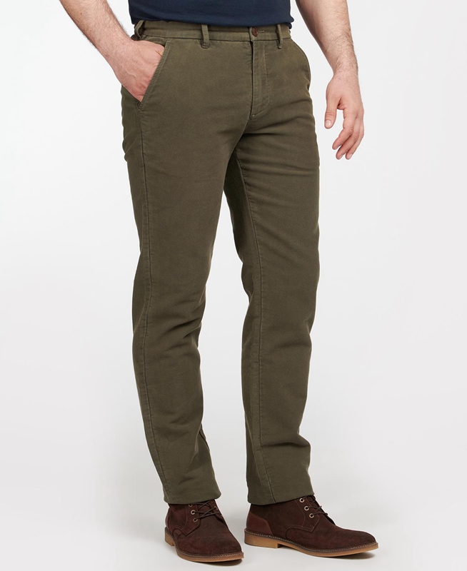 Pantalon Barbour Neuston Moleskin Trouser Vert Olive Homme | HJZ-85528341