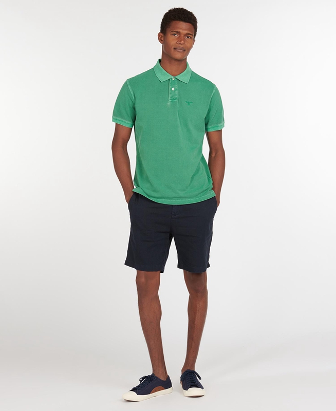 Polo shirts Barbour Washed Sports Vert Homme | UAQ-19134637