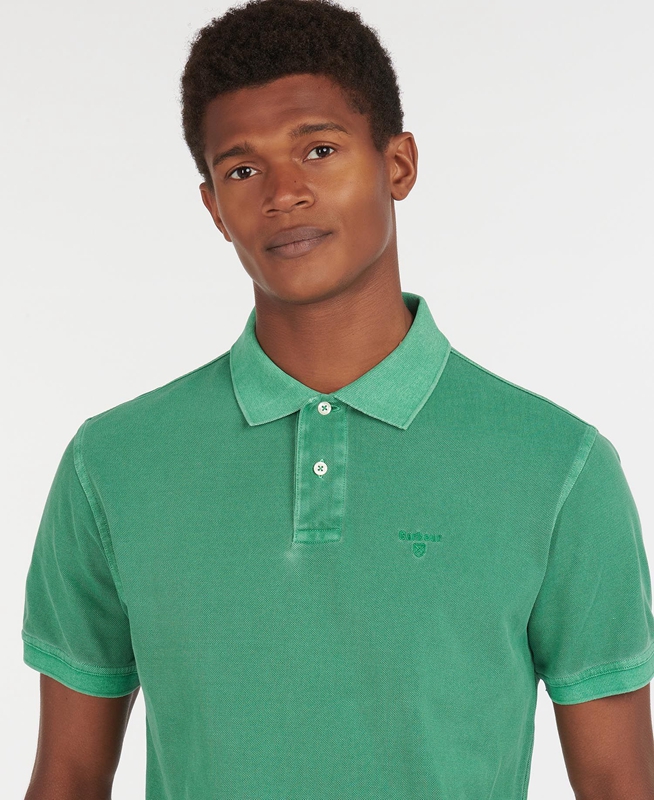 Polo shirts Barbour Washed Sports Vert Homme | UAQ-19134637