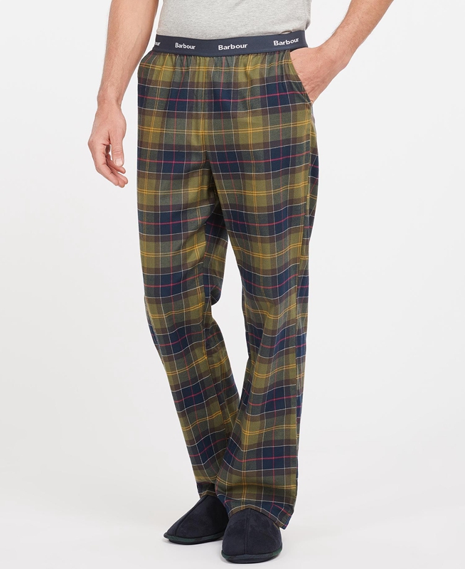 Pantalon Barbour Hose Glenn Tartan Vert Olive Homme | RQN-59881175