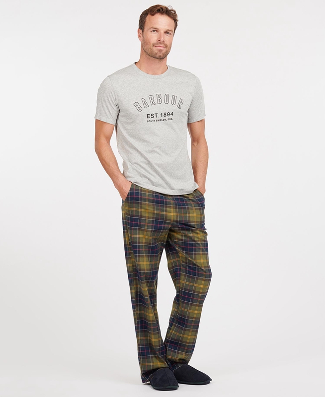 Pantalon Barbour Hose Glenn Tartan Vert Olive Homme | RQN-59881175